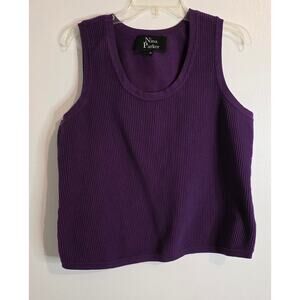Nina Parker Sleeveles Ribbed Knit Pullover Vest Women's Size 2X Purple 22" Long